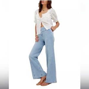 We The Free Libre Front-Seam Wide-Leg Jeans